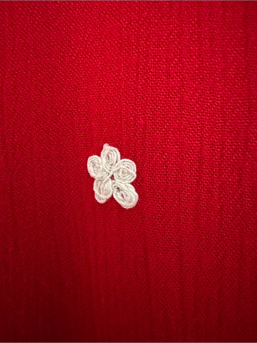 FREE PEOPLE Red Embroidered V-Neck JUMPER - Picture 6 of 6